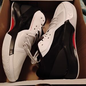 Jordan Black, White, and Red Sneakers